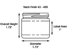 1oz Clear Straight-Sided Glass Jar with White Metal Lid