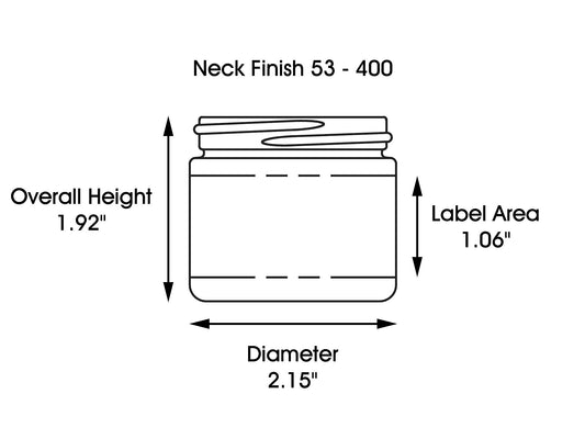 2oz Clear Straight-Sided Glass Jar with White Metal Lid