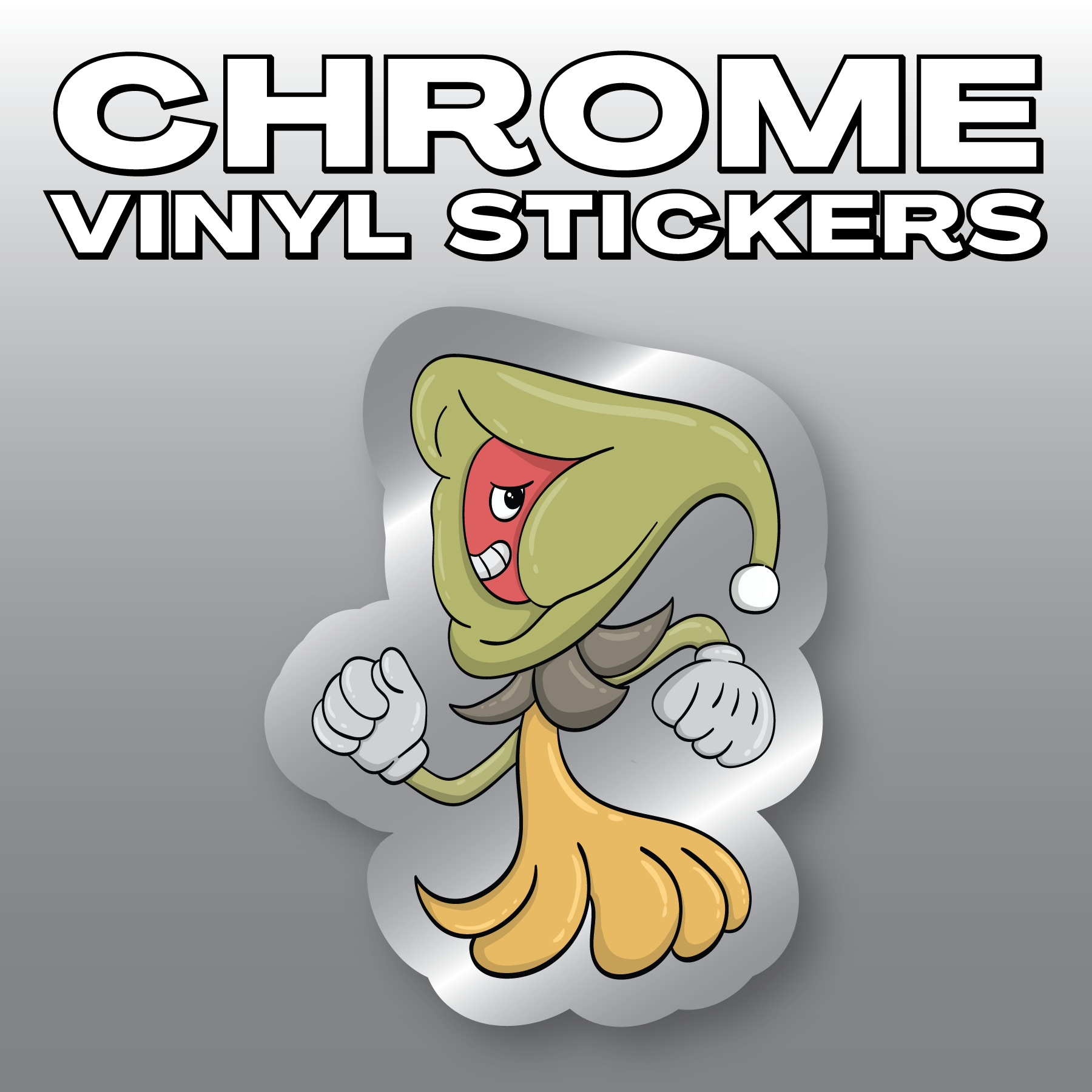 Chrome Shop Sticker Silver Chrome Vinyl – Custom Print Works
